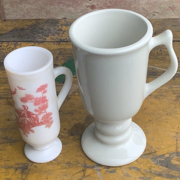 One Vintage USA Hall Irish Coffee Cu Pedestal Mug + Sm Chinoiserie Mug - Picture 1 of 4